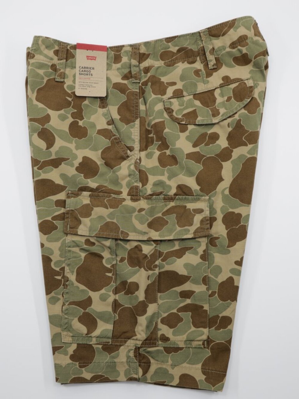 Levi's Men's Carrier Cargo Cotton‎ Camo Comfortable Shorts Green/Brown Size 32